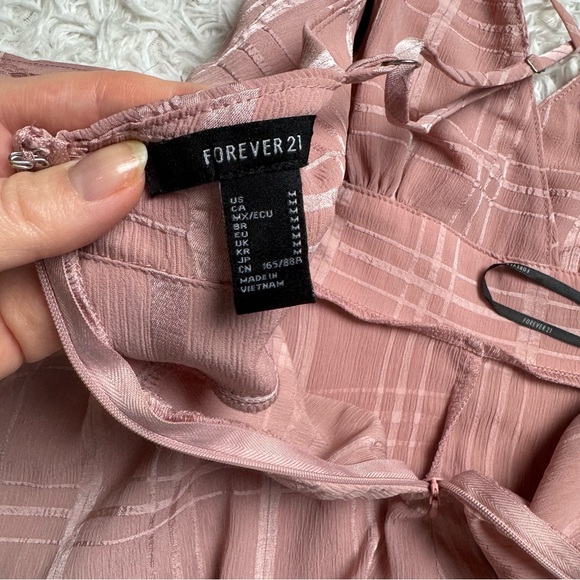 Dusty Pink Romper | Frilly Mini Dress Spaghetti Straps V-Neck | Coquette - Picture 6 of 11